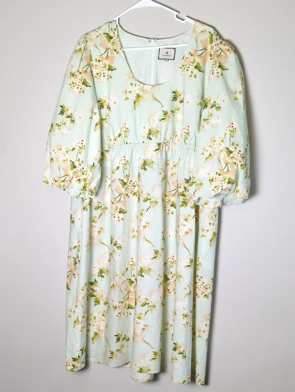 Tuckernuck Light Blue Floral Midi Dress with Puff Sleeves - Picture 11 of 11
